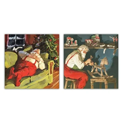 Image of Box of 16 Santa British Heart Foundation Charity Christmas Cards In 2 Designs 556968
