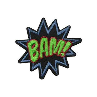 Image of BAM Iron On Patch Sew Embroidered Patch/Badge for Clothes Shirts Jeans etc