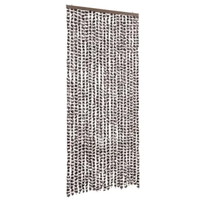 Image of vidaXL Insect Curtain Home Decor Doorway Hanging Fly Bug Mosquito Door Screen Blind Guard Brown and White 90x220 cm Chenille