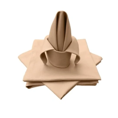 Image of Fabric Napkin Table Cloth Set of 4 Made from 100% Cotton Collection Concept, Choice Colours and Sizes (Fabric 45 x cm, Camel)