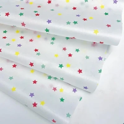 Image of Jwssor Christmas Tissue Paper,20 Sheets Star Paper,50x35cm Colorful Wrapping Paper Sheets,Xmas