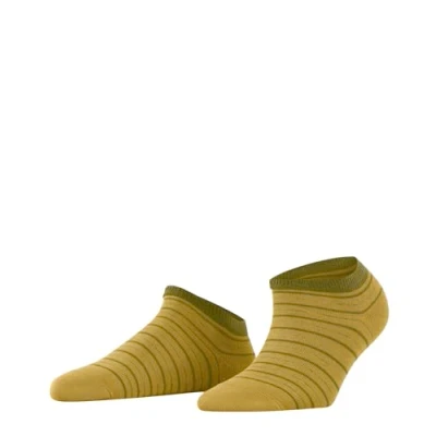 Image of FALKE Women&#039;s Stripe Shimmer W SN Cotton Low Cut Patterned 1 Pair Trainer Socks, Yellow (Nugget 1222), 5.5 8