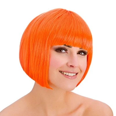 Image of Wicked Costumes Adult Neon Orange Diva Fancy Dress Wig