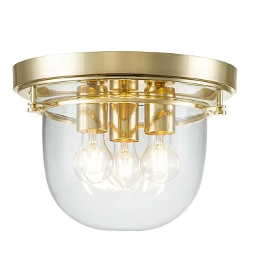 Image of Quoizel Whistling Bowl Semi Flush Ceiling Light Polished Brass, IP44