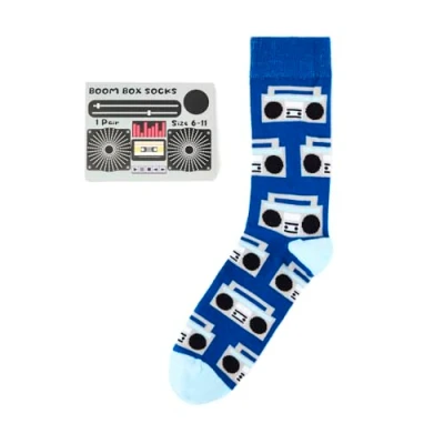 Image of Urban Eccentric Unisex Boombox Socks Gift 1 Pair Cotton Rich Premium Novelty Gifts