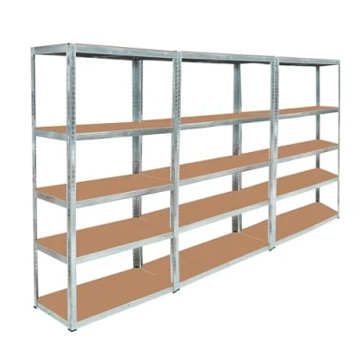 Image of Crystals 3 X Heavy Duty 5 Tier Garage Shelving Units Metal Unit with 175kg UDL Per Shelf Racking &amp; Storage Solution, for Shed, Workshop 180x90x40cm