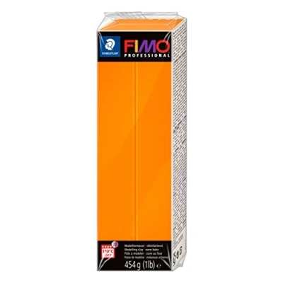Image of STAEDTLER 8041 4 FIMO Professional Oven Hardening Polymer Modelling Clay, 454g Orange (Single Block)