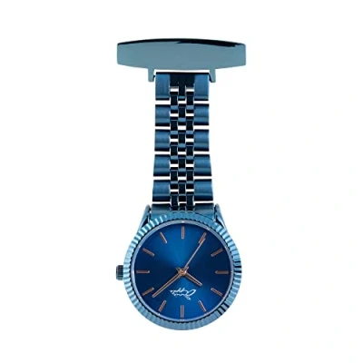 Image of Annie Apple Rose Gold Royal Blue Link Fob Nurses Nurse Hairdresser Beautician Pocket Watch