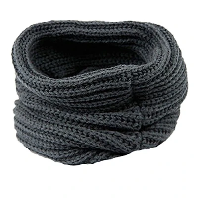 Image of Bluelans® Ladies &amp; Girls Winter Neck Warmer Circle Loop Crochet Cowl Plain Snood Scarf (Dark Grey)