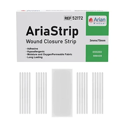 Image of Ariastrip 3mm x 75mm 250 Sterile Skin Wound Closure Suture Strips for Incisions, Cuts and Lacerations