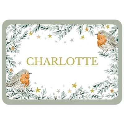 Image of Paper Themes Personalised Christmas Placemats (Christmas Robins)