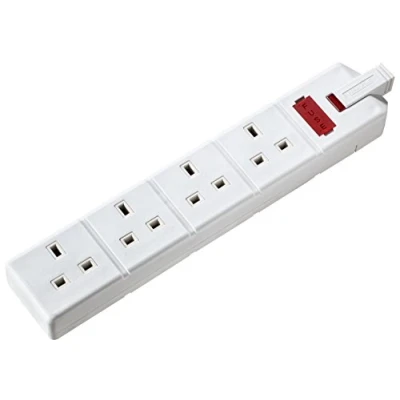 Image of Masterplug Els134W 01 Four Socket Trailing With Power Indicator, Without Plug And Cable, 13 Amp, White