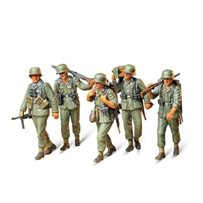 Image of Tamiya 300035184 1:35 WWII Figurine Set, Machine Gun Troop in Manoeuvre (5)
