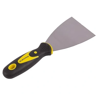 Image of Yellow 3&quot; Carbon Steel Scraper with Non Slip Grip By Blackspur