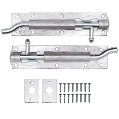 Image of EAI Heavy Duty Necked Tower Bolt 6 Inch Galvanised Fixings Included Pack of 2