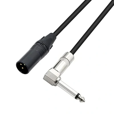 Image of PNGKNYOCN Right Angle 6.35mm Mono to XLR 3 Pin Cable，90 Degree 1/4 Male Interconnect Cable for Soundbox, Microphone, Power Amplifier Etc(50cm)