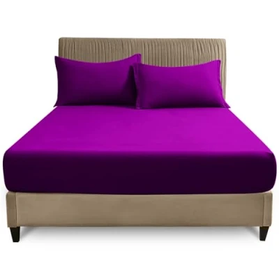 Image of Gaveno Cavailia Super Soft Plain Dyed Diamond Fitted Sheet [ King Berry ]