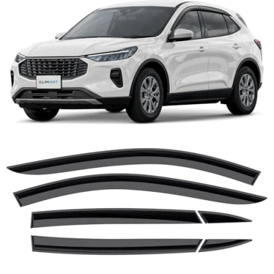 Image of CLIM ART wind deflector for/compatible with Ford Kuga 2020 2024, door rain deflectors,car accessories, car deflectors, tape on, 6 pieces