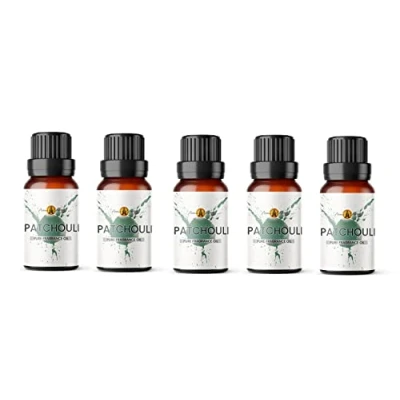 Image of Aroma Energy Patchouli Fragrance Oil 50ml (5 x 10ml) Highly Scented for Making Candle, Soap, Wax Melt, Diffuser etc