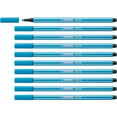 Image of Premium Fibre Tip Pen STABILO 68 Pack of 10 Azure