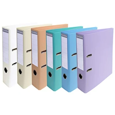 Image of Exacompta Ref 53384E Prem&#039;Touch PP Lever Arch File 320 x 300mm in Size, 2 Rings, Can Hold A4+ Documents, 80mm Spine, FSC Certified Assorted Colours (Pack of 10)