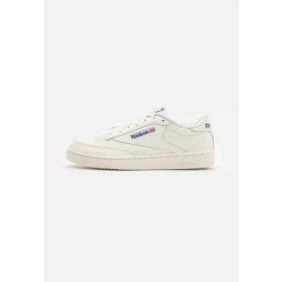 Image of Reebok Classic CLUB C 85 Unisex Trainers, Size: 8, Chalk/classic cobalt Leather and textile