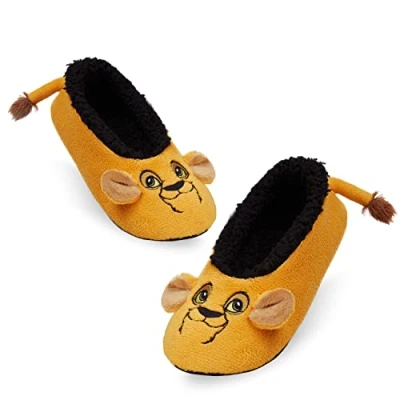 Image of Disney Slippers Women and Teens, Slipper Socks Ballet Slippers, Eeyore Minnie Mickey Stitch Gifts (3 5 UK, Mustard Lion)