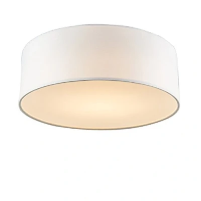 Image of Qazqa Ceiling Lamp I Flush Light White 30 cm incl. LED Drum Modern 1 Fabric Suitable for Living Room Kitchen Bedroom