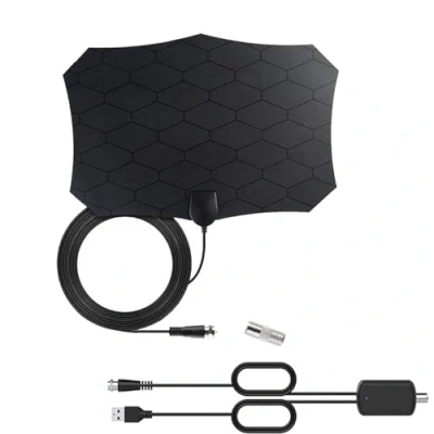 Image of TV Aerial Indoor Aerial, Digital HDTV Antenna Freeview VHF UHF 4K 1080P, Smart Amplifier Signal Booster