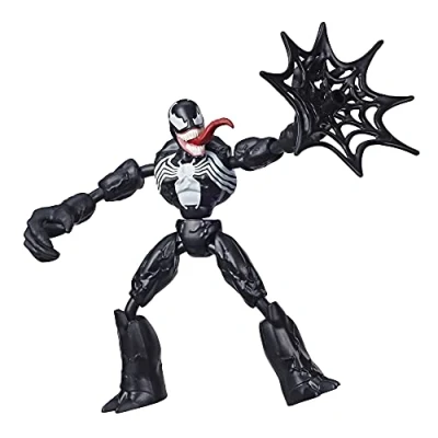 Image of Marvel Spider Man Bend and Flex Venom Action Figure Toy, 30 cm Flexible Figure, Includes Web Accessory, for Children Aged 6 up