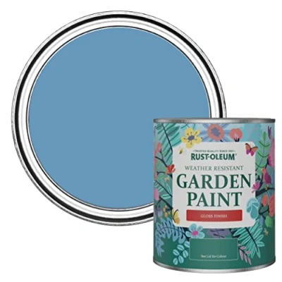Image of Rust Oleum Blue Mould Resistant Garden Paint In Gloss Finish Cornflower 750ml