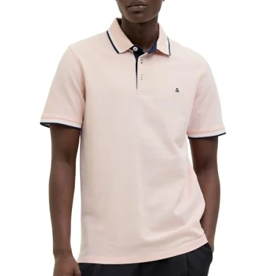 Image of Jack &amp; Jones JJEPAULOS men&#039;s Polo shirt in Beige