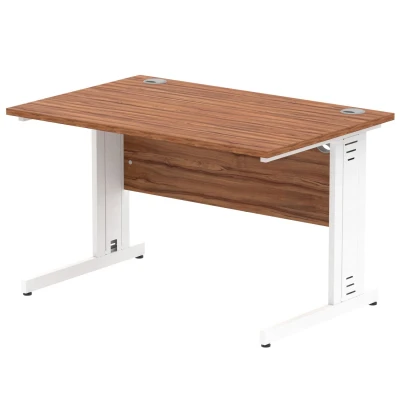 Image of Impulse 1200/800 Rectangle White Cable Managed Leg Desk MI001995