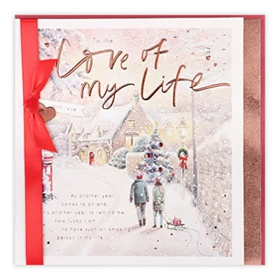 Image of Clintons: Love of My Life Couple In Snowy Street Christmas Card, Multi Colour, 235 x (1181391)