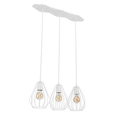 Image of Brilliant Wire Frame Bar Pendant Ceiling Light White 3xE27