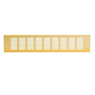 Image of 80 x 500 mm Aluminium Ventilation Grille Gold Plate Furniture