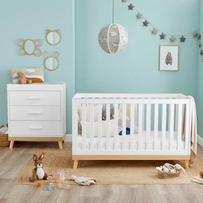 Image of Babymore Mona 2 Piece Nursery Room Set White
