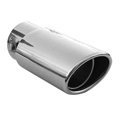 Image of Exhaust Tip Trim Car End Pipe Tail Sport Muffler Stainless Steel Chrome Universal