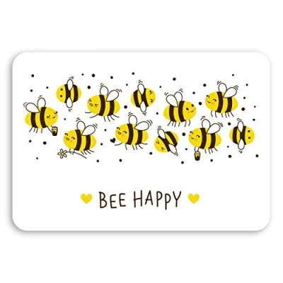 Image of 2 x 10cm Be Happy Bees Vinyl Stickers Bumble Bee Cute Laptop Sticker #31988 (10cm Wide)
