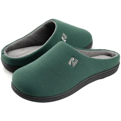 Image of RockDove Men&#039;s Original Two Tone Memory Foam Slipper, Size 12/13 UK Men, Greyish Green