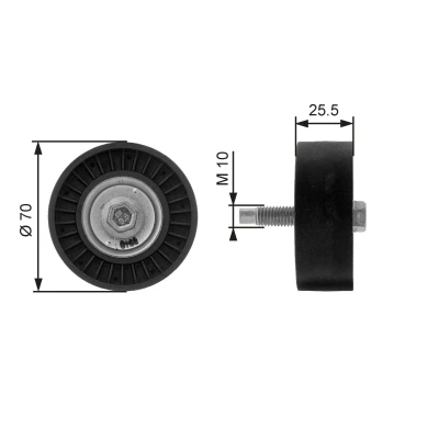 Image of YF0915930A, YF0915930B Idler Pulley GATES FleetRunner Micro V Kit T36199 FORD: Focus Mk1 Estate, Hatchback