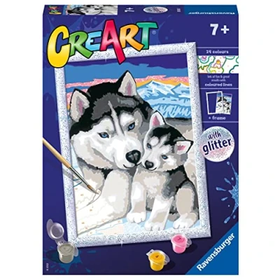 Image of Ravensburger CreArt Series D Husky, Paint 7+ Years, 202157, Multi Coloured