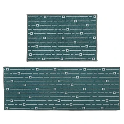 Image of JVL Savio Machine Washable Doormat and Runner, Teal