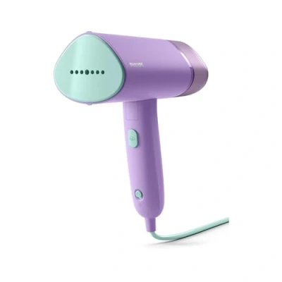 Image of Philips 3000 Series Handheld Steamer 1000W, 20 g/min Steam, Detachable 100ml Water Tank, Plastic Plate, Storage Pouch Included, 630 g Light Weight, Purple (STH3010/30)