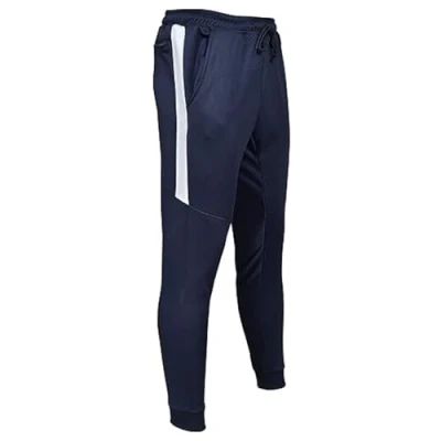 Image of Men Gym Slim Fit Trousers Tracksuit Bottoms Sports Joggers Sweat Track Pant Boys Running Exercise Causal Trouser (2XL, Navy with White Stripe)