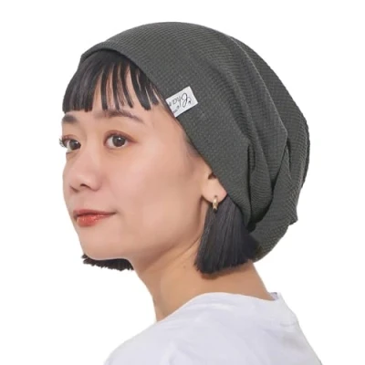 Image of CHARM Slouch Beanie Hat for Mens and Women Baggy Slouchy Cotton Chemo Japanese Korean Fashion Style Dark Gray (Style B)