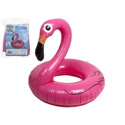 Image of Pink Giant Flamingo Design Swim Ring (86cm) 1 Piece Inflatable Pool Float Perfect for Relaxing &amp; Playtime in the or Beach