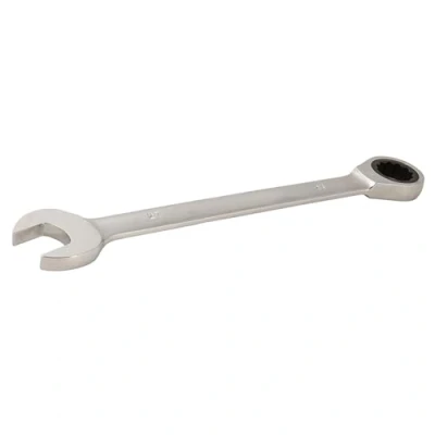 Image of Dapetz ® Fixed Head Ratchet Metric Spanner Open End Ring 27mm, Mirror Polished, Raised Panel Spanner, Chrome Vanadium Steel Combination Suitable for Mechanics