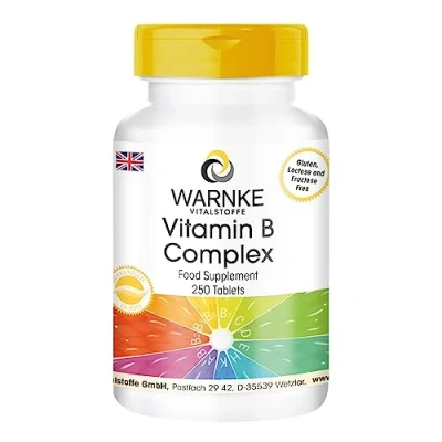 Image of Vitamin B Complex (250 Tablets) 155 g (Pack of 1) Warnke Vitalstoffe German Pharmacy Quality