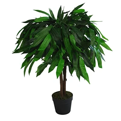 Image of Leaf Design UK Artificial Mango Plant/Tree, Green, 80cm